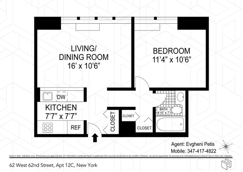 Floorplan for 62 West 62nd Street, 12C