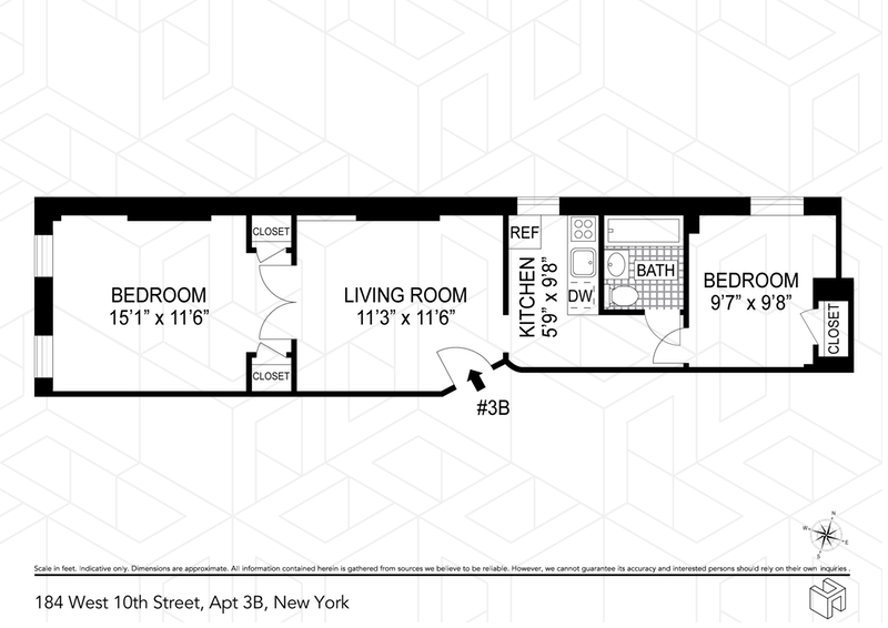 Floorplan for 184 West 10th Street, 3B