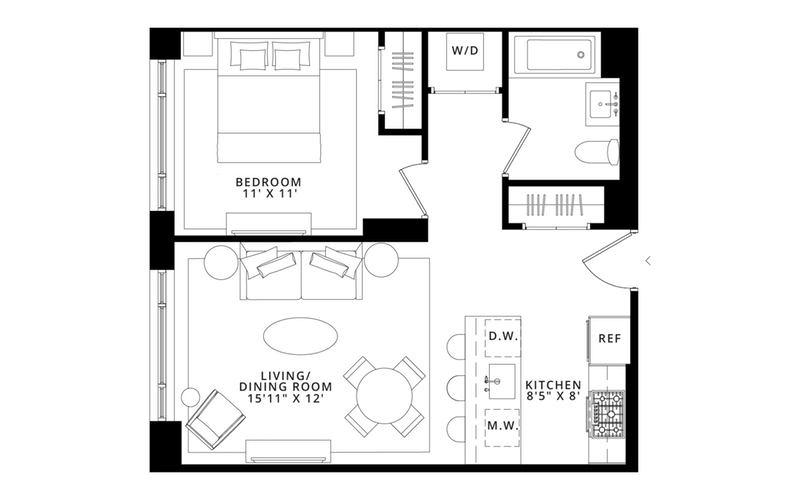 Floorplan for 185 18th Street, 306