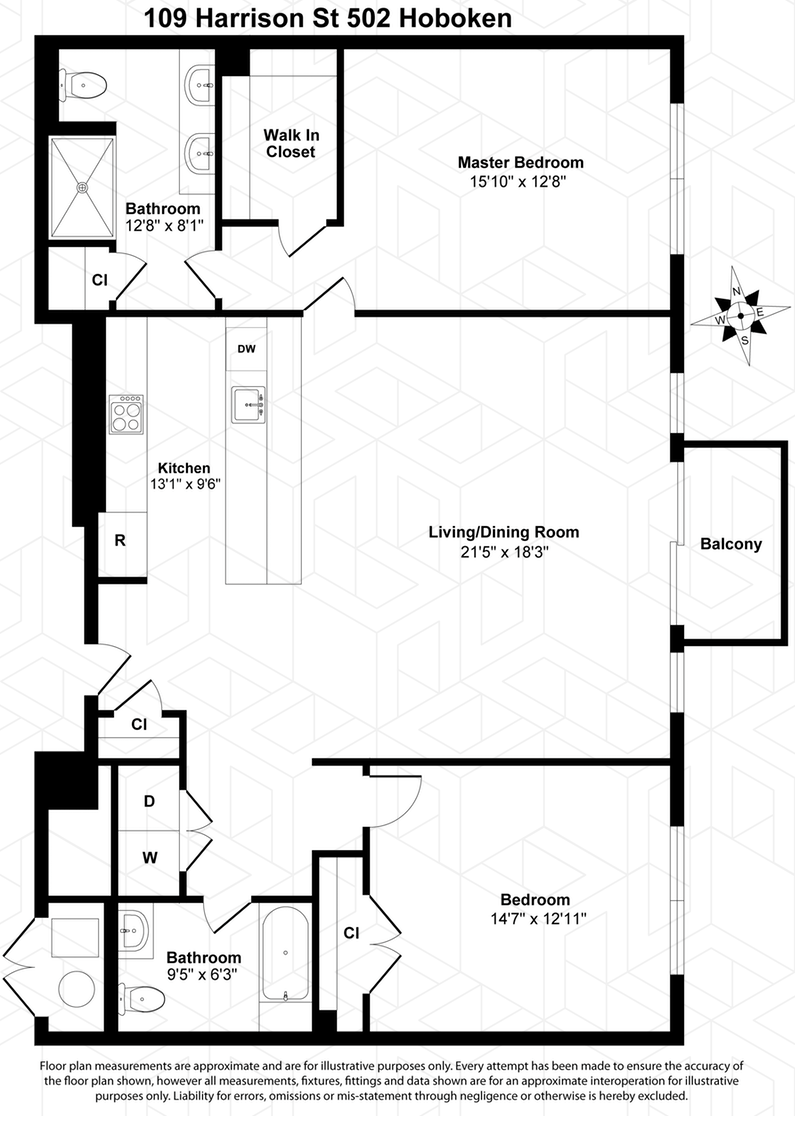 Floorplan for 109 Harrison St, 502