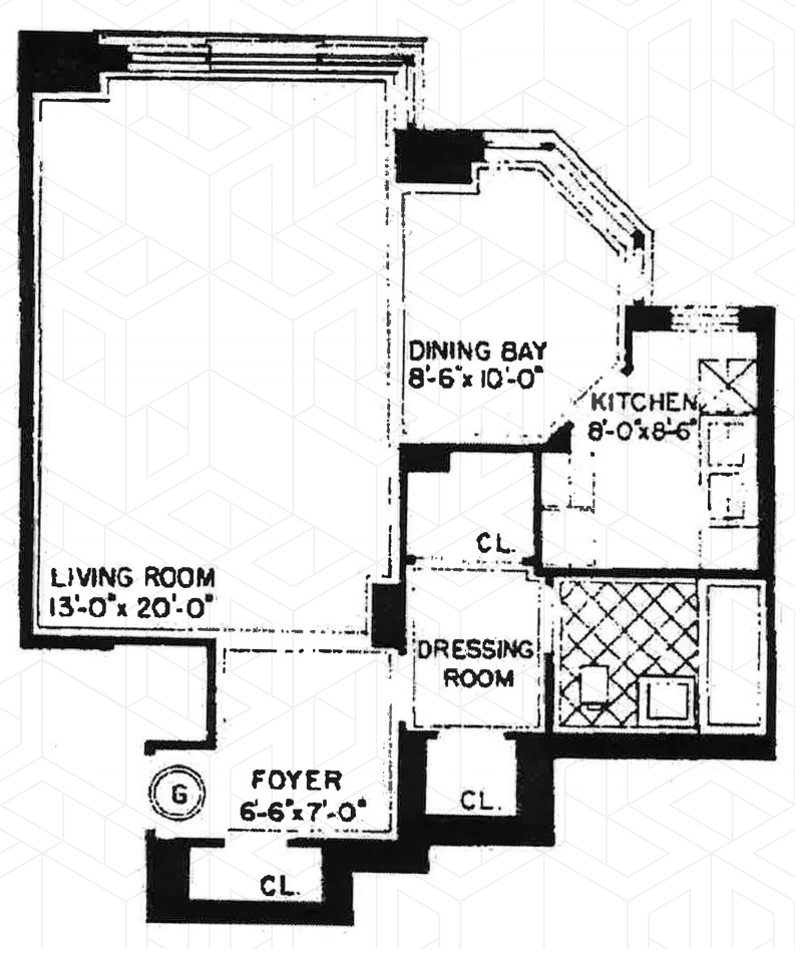 Floorplan for 430 East 56th Street, 2G