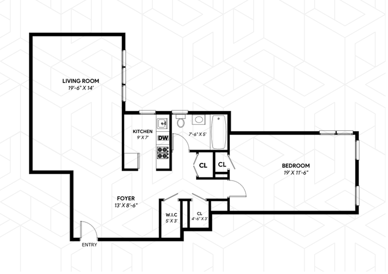 Floorplan for 4445 Post Road, 4A