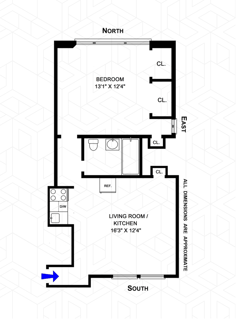Floorplan for 245 West 72nd Street, 4D
