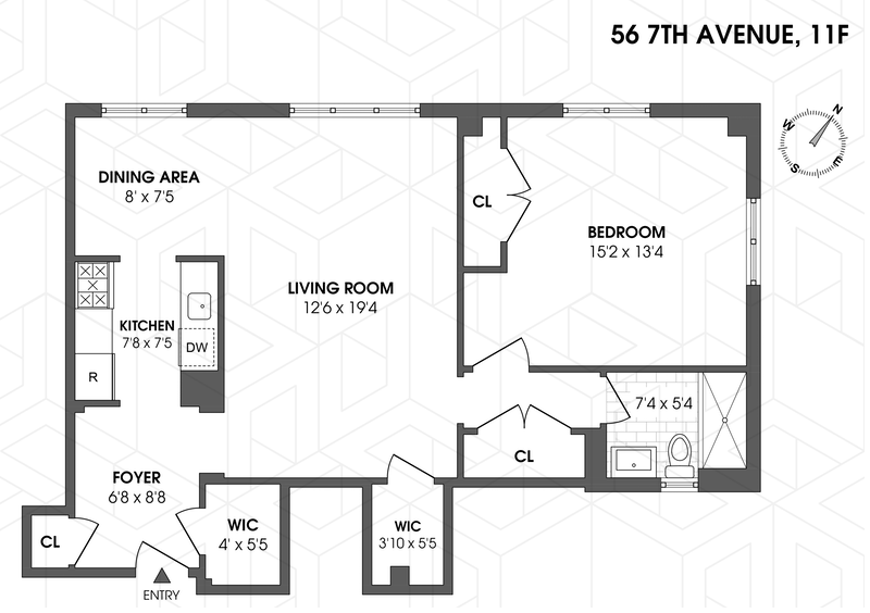 Floorplan for 56 Seventh Avenue, 11F