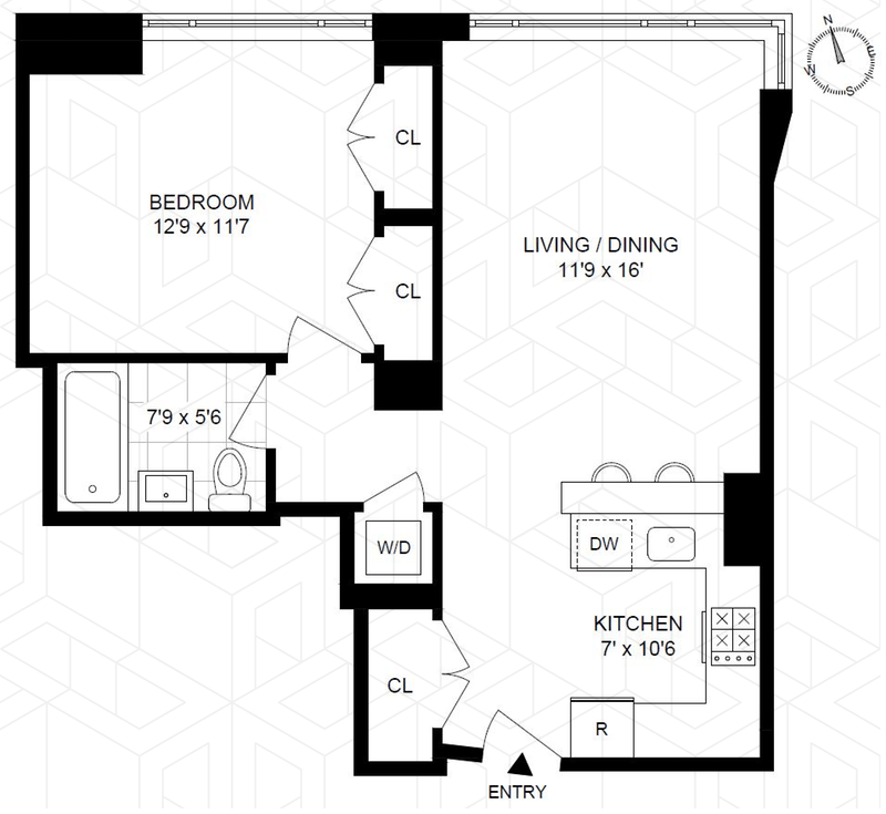 Floorplan for 635 West 42nd Street, 11E
