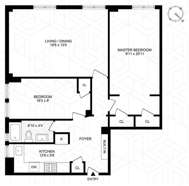 Floorplan for 545 West 111th Street, 8C