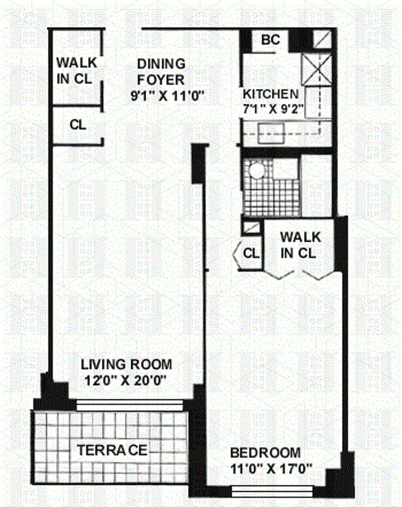 Floorplan for 165 West 66th Street, 14D