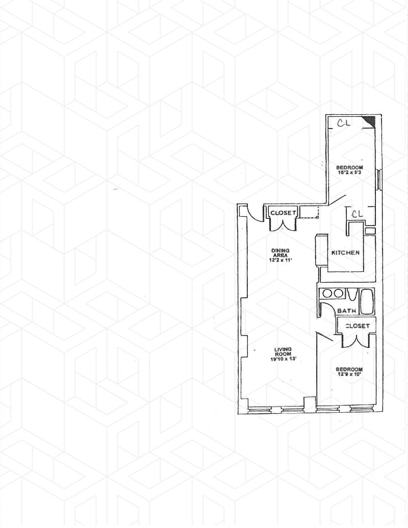 Floorplan for 426 West Broadway, 2A