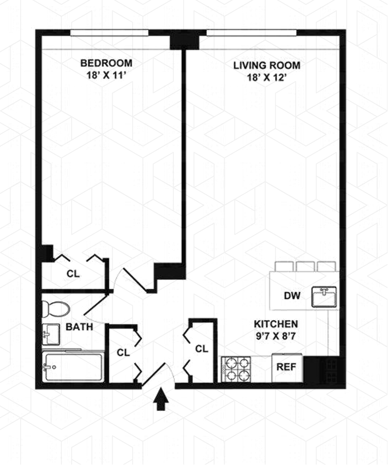 Floorplan for 330 Third Avenue, 19D