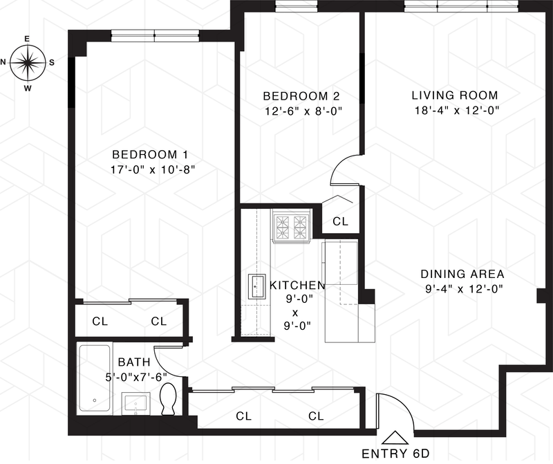 Floorplan for 6035 Broadway Unit, 6D