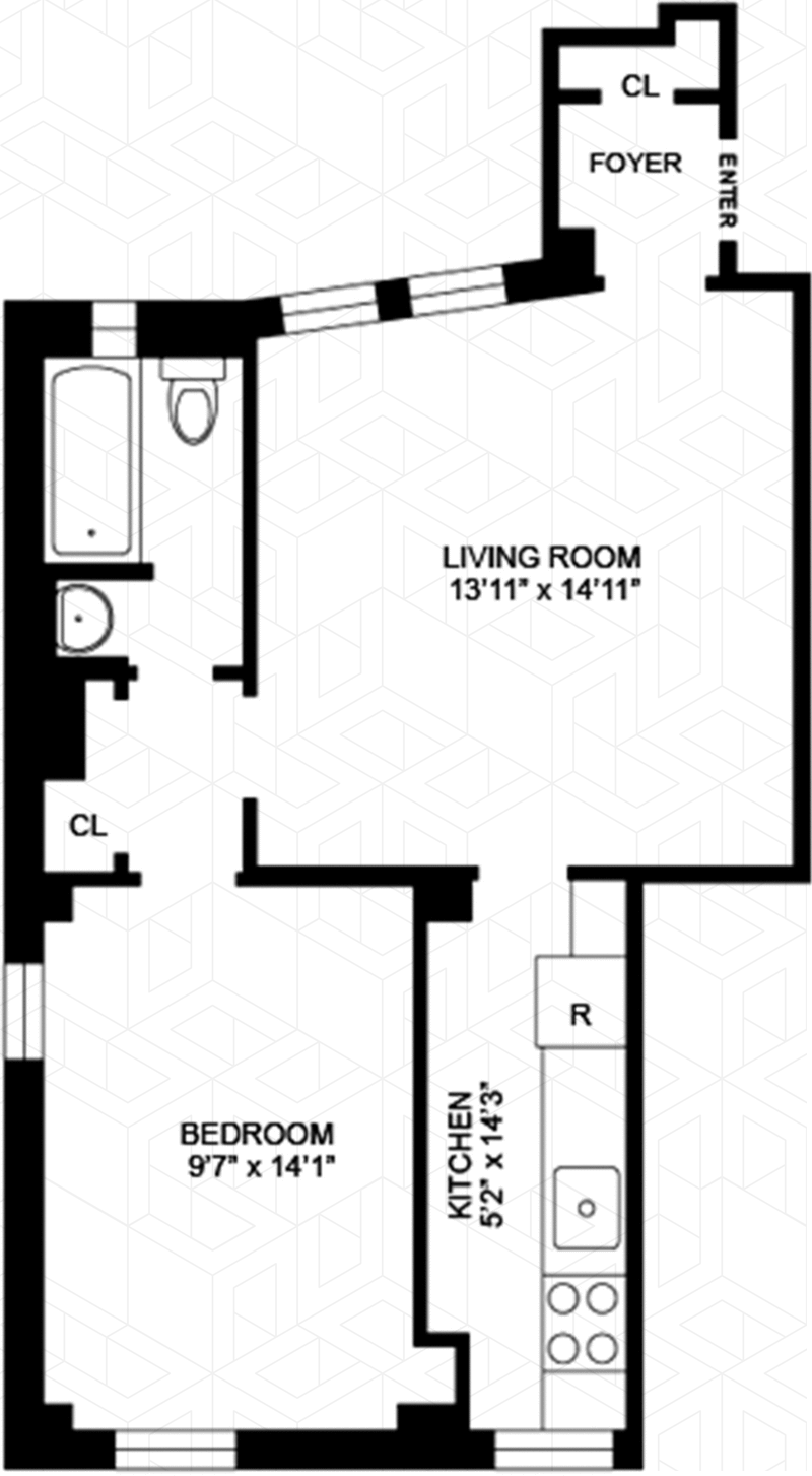 Floorplan for 142 East 49th Street, 5E