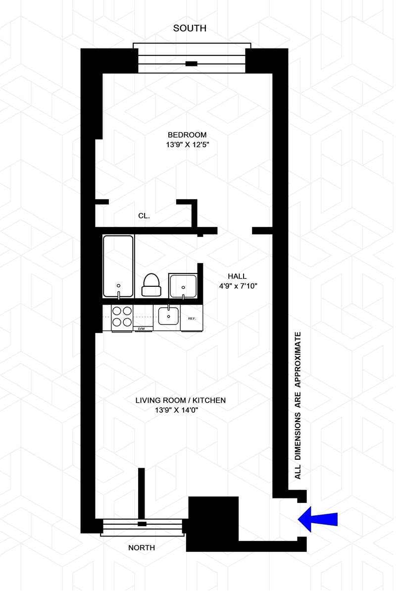 Floorplan for 245 West 72nd Street, 2B