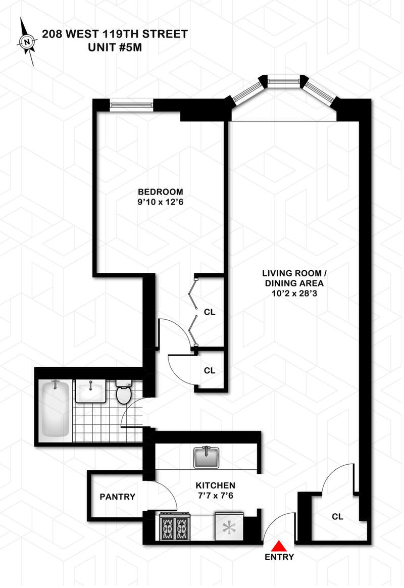 Floorplan for 208 West 119th Street, 5M