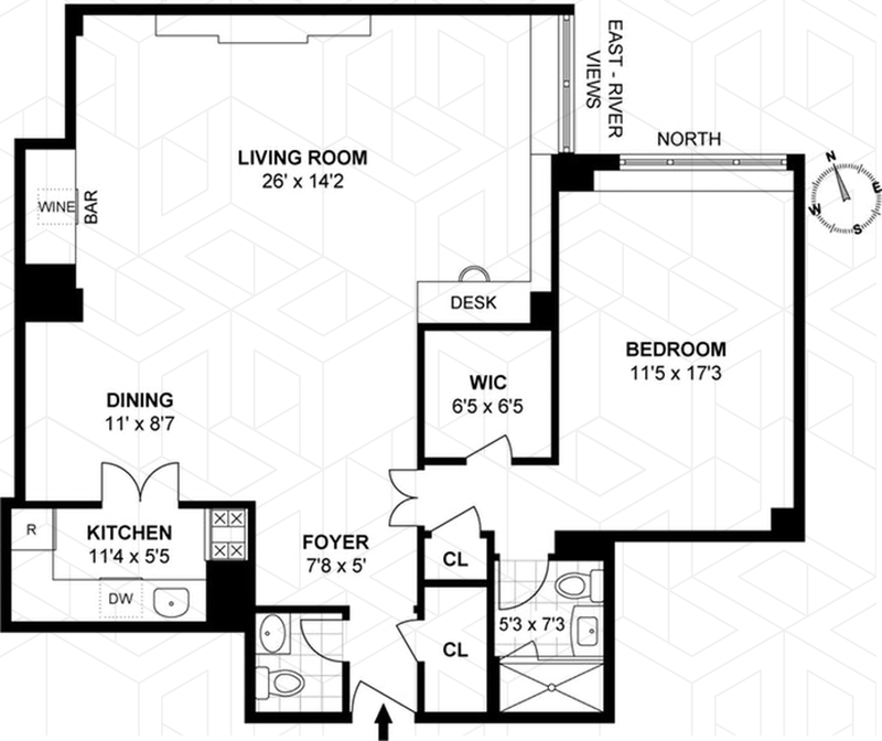 Floorplan for 25 Sutton Place South, 5L