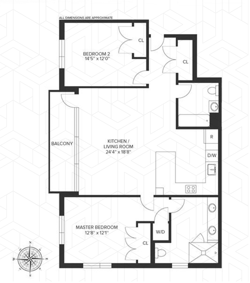 Floorplan for 160 West Street, 3B