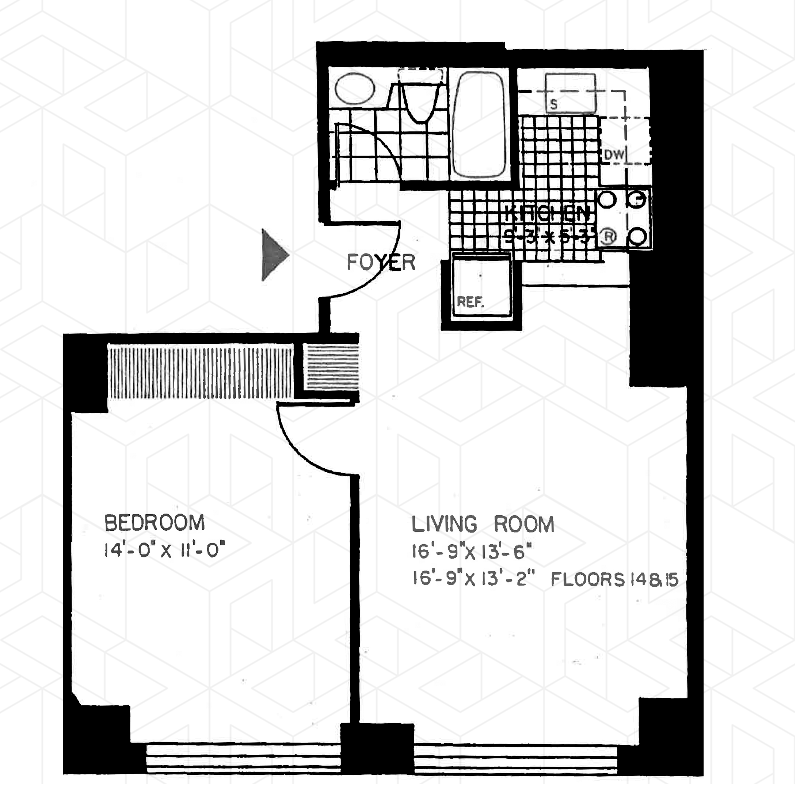 Floorplan for 236 East 47th Street, 16E
