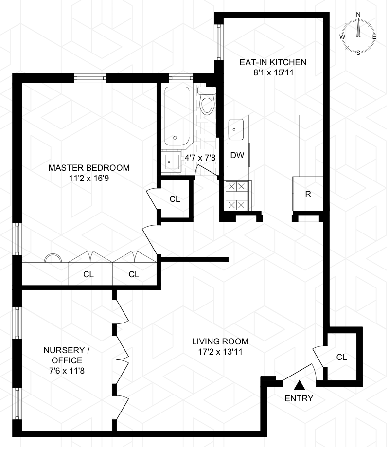 Floorplan for 140 East 2nd Street, 6H