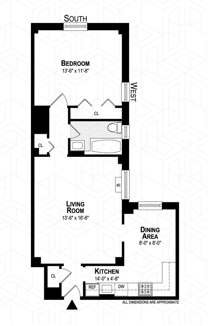 Floorplan for 345 West 55th Street, 9A