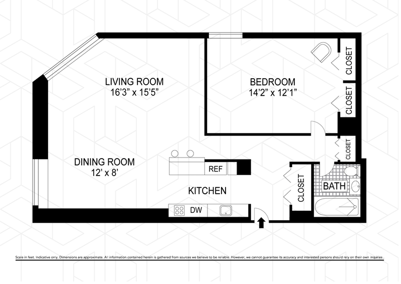 Floorplan for 1601 Third Avenue, 12C