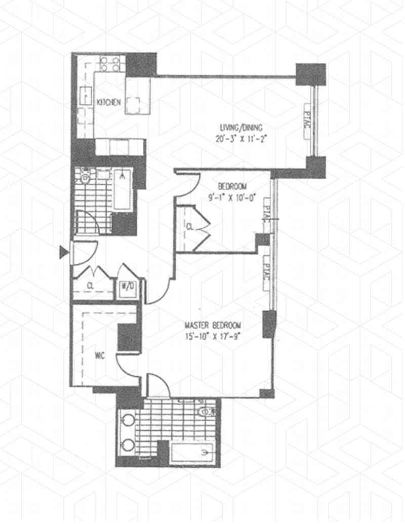 Floorplan for 322 West 57th Street, 33K