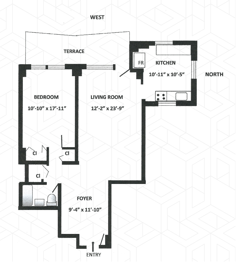 Floorplan for 1020 Grand Concourse, 10F