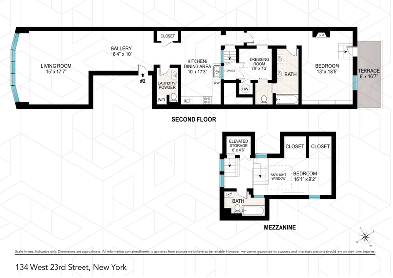 Floorplan for 134 West, 23rd Street, 2