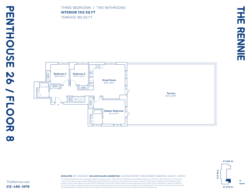 Floorplan for 2351 Adam Clayton Powell, PH26