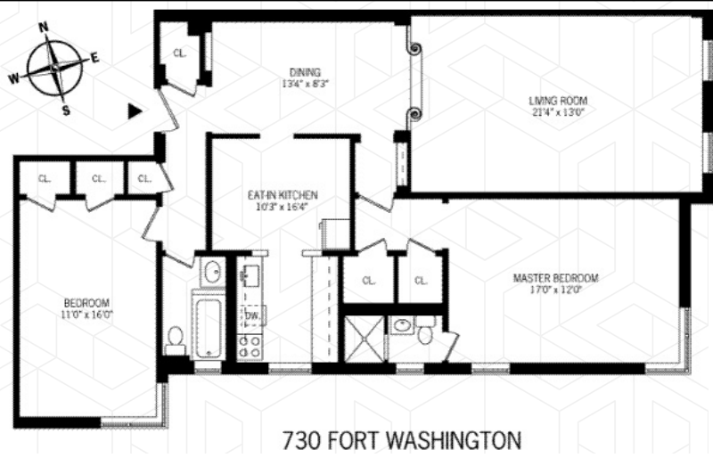 Floorplan for 730 Ft Washington Avenue, 2H