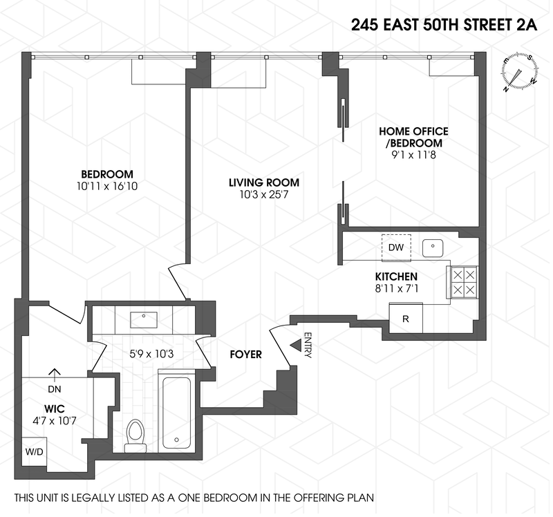 Floorplan for 245 East 50th Street, 2A