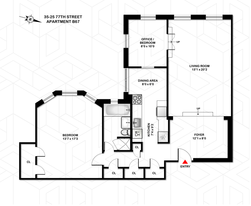 Floorplan for 35 -25 77th Street, B67