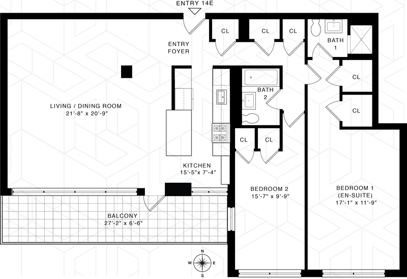 Floorplan for 2727 Palisade Avenue, 14E