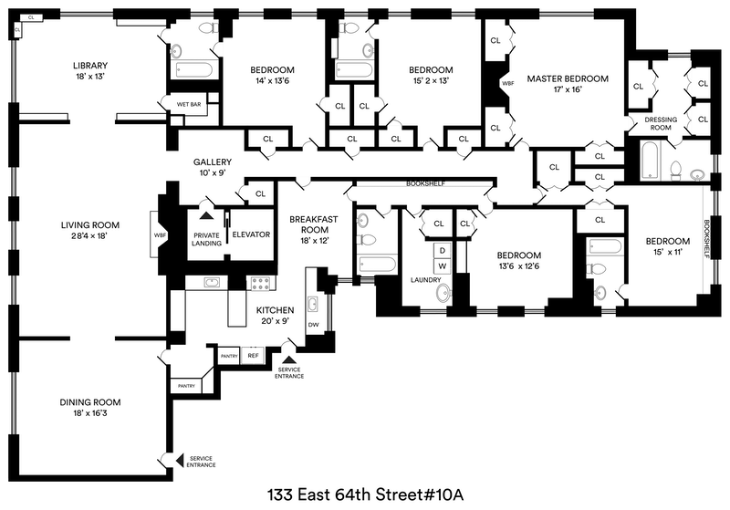 Floorplan for 133 East 64th Street, 10A