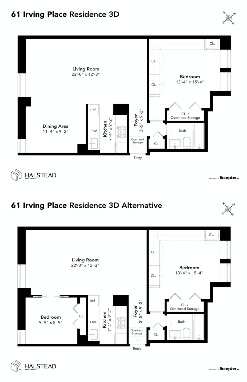Floorplan for 61 Irving Place, 3D