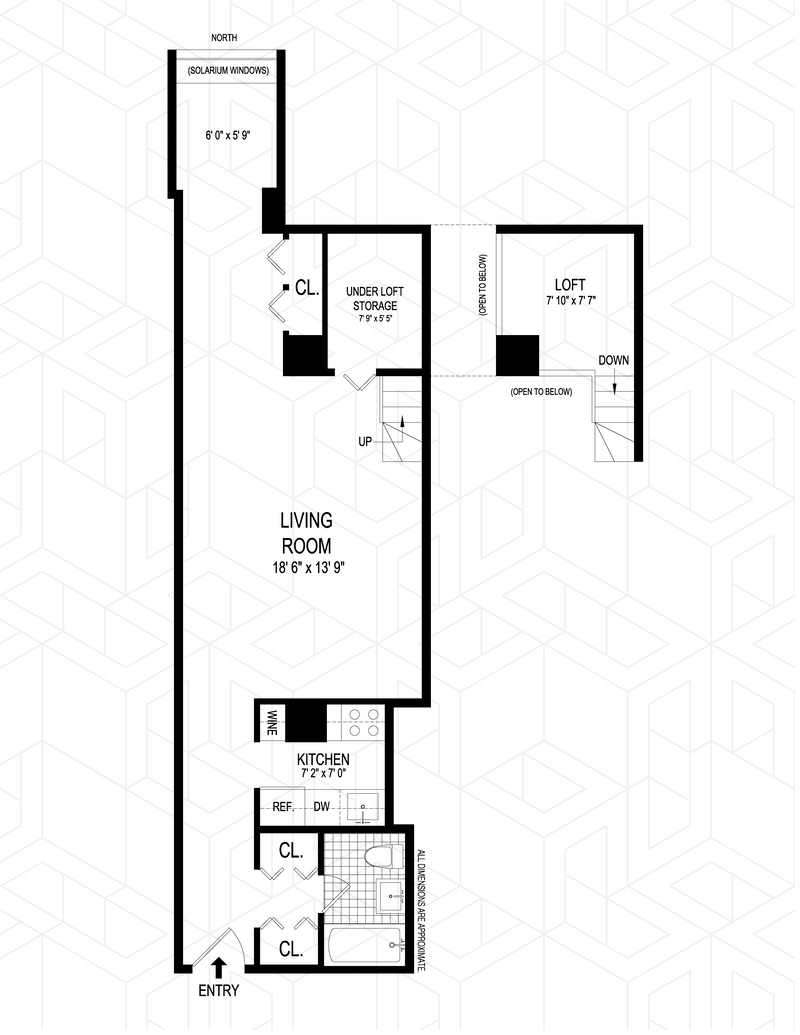 Floorplan for 310 East 46th Street, 19G