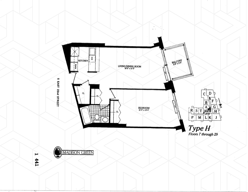 Floorplan for 5 East 22nd Street, 27H