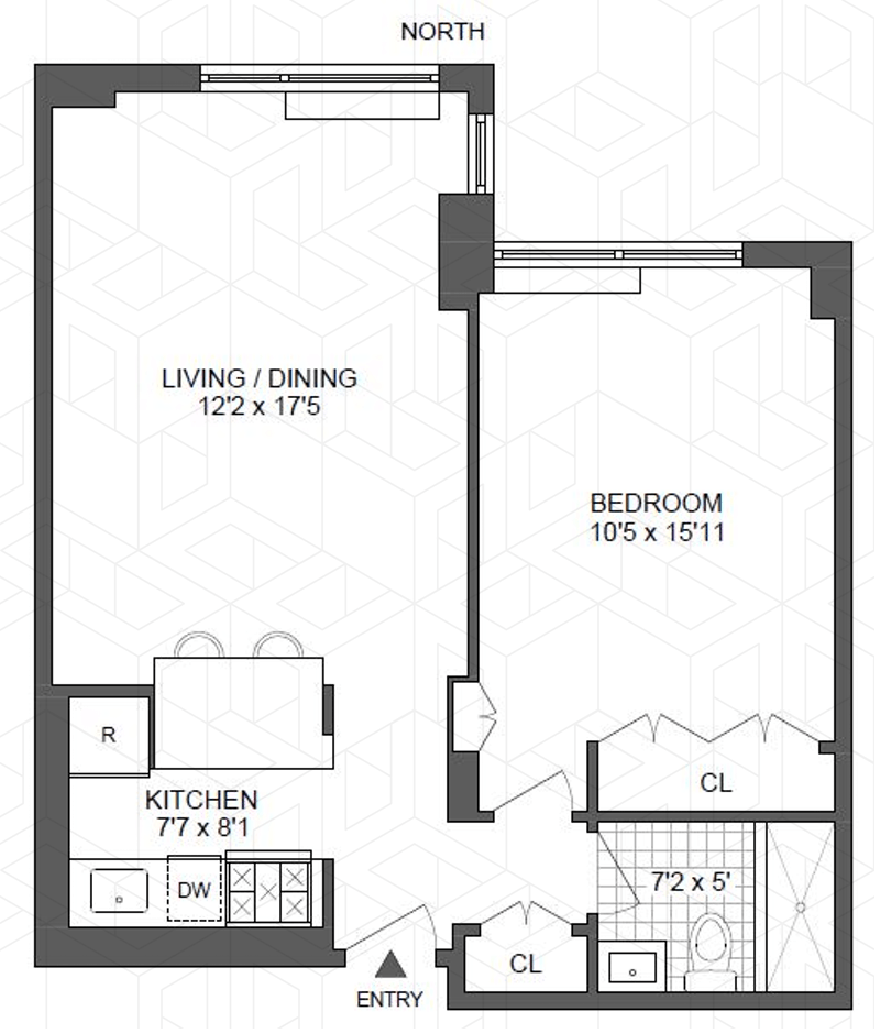 Floorplan for 270 West 17th Street, 7C