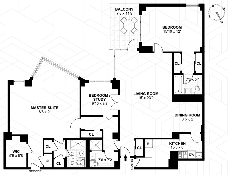 Floorplan for 60 Sutton Place South, 3JIN