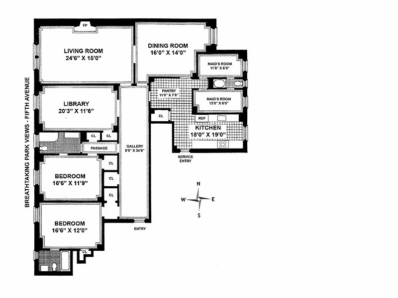 Floorplan for 1150 Fifth Avenue