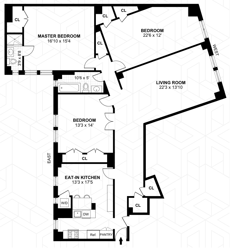 Floorplan for 98 Riverside Drive, 14C