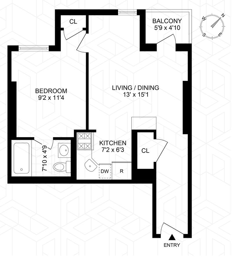 Floorplan for 555 Lenox Avenue, 3C