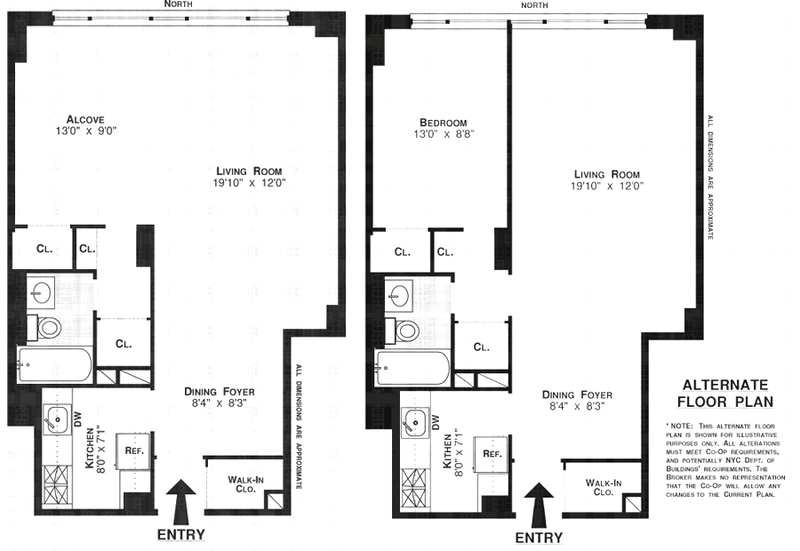 Floorplan for 165 West 66th Street, 8S
