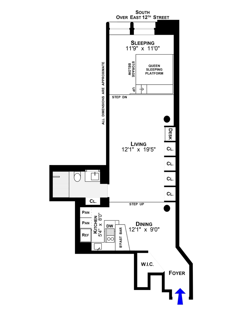 Floorplan for 39 East 12th Street, 708