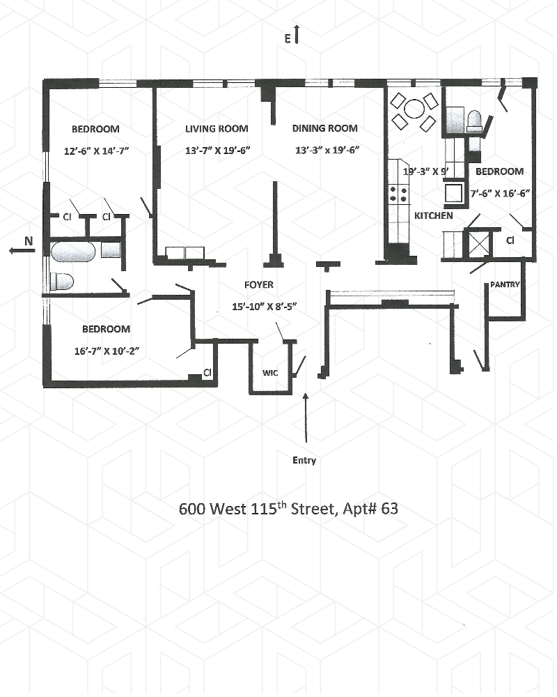 Floorplan for 600 West 115th Street, 63