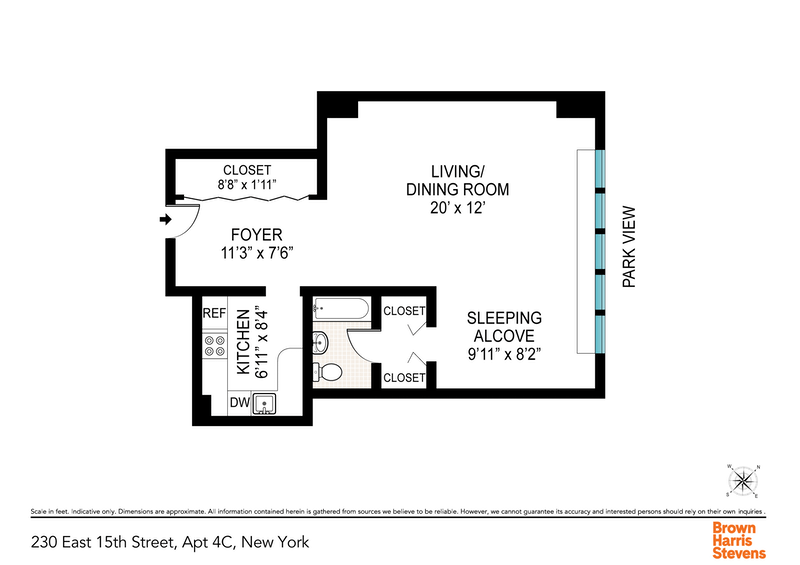 Floorplan for 230 East 15th Street, 4C