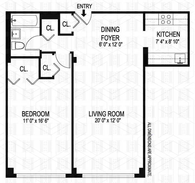 Floorplan for 222 East 19th Street, 3J