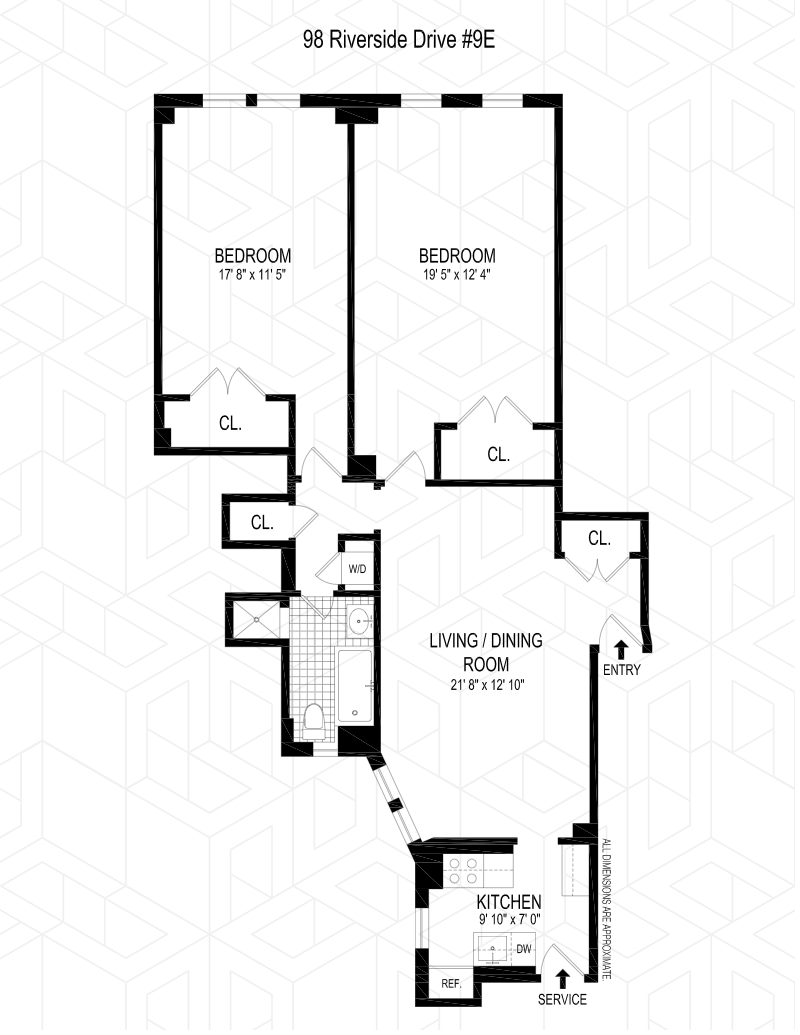 Floorplan for 98 Riverside Drive, 9E