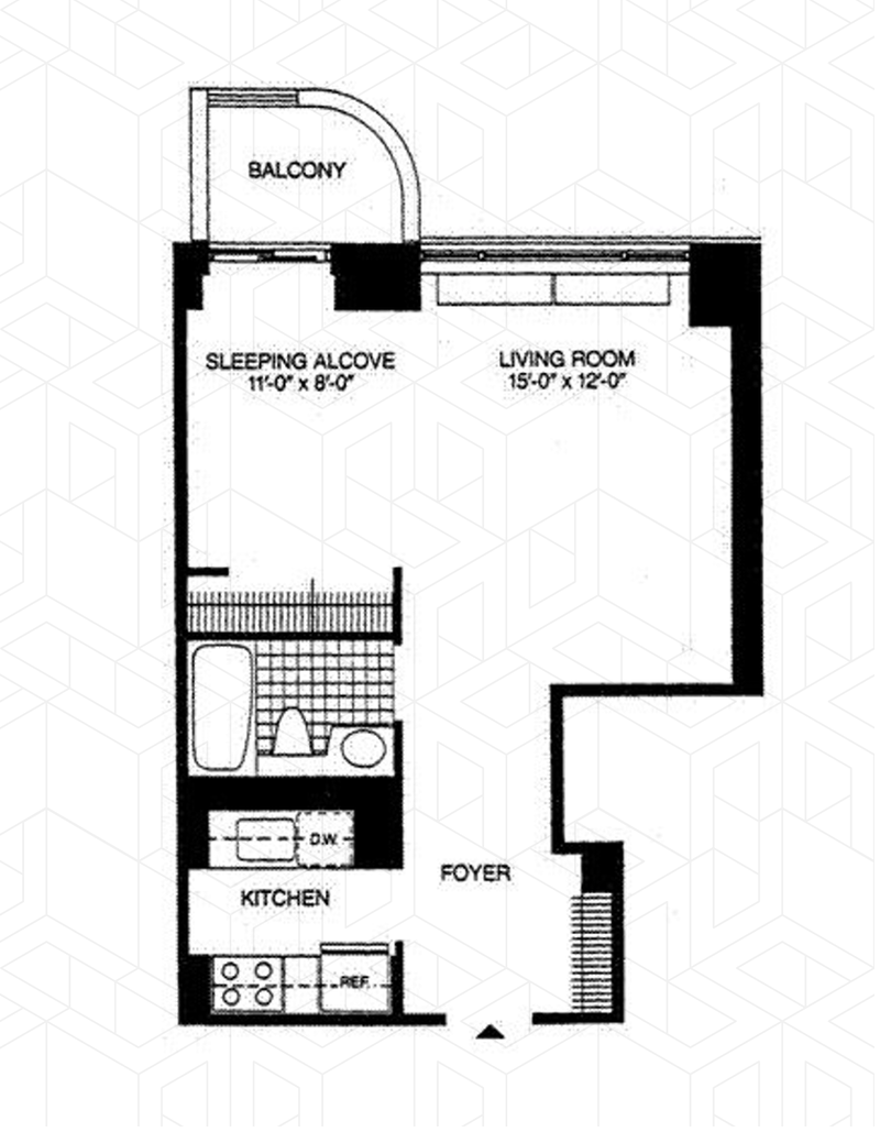 Floorplan for 311 East 38th Street, 8D