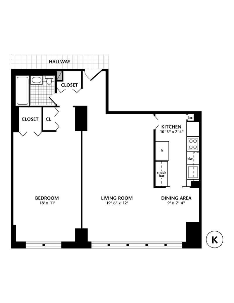 Floorplan for 555 Kappock Street, 14K