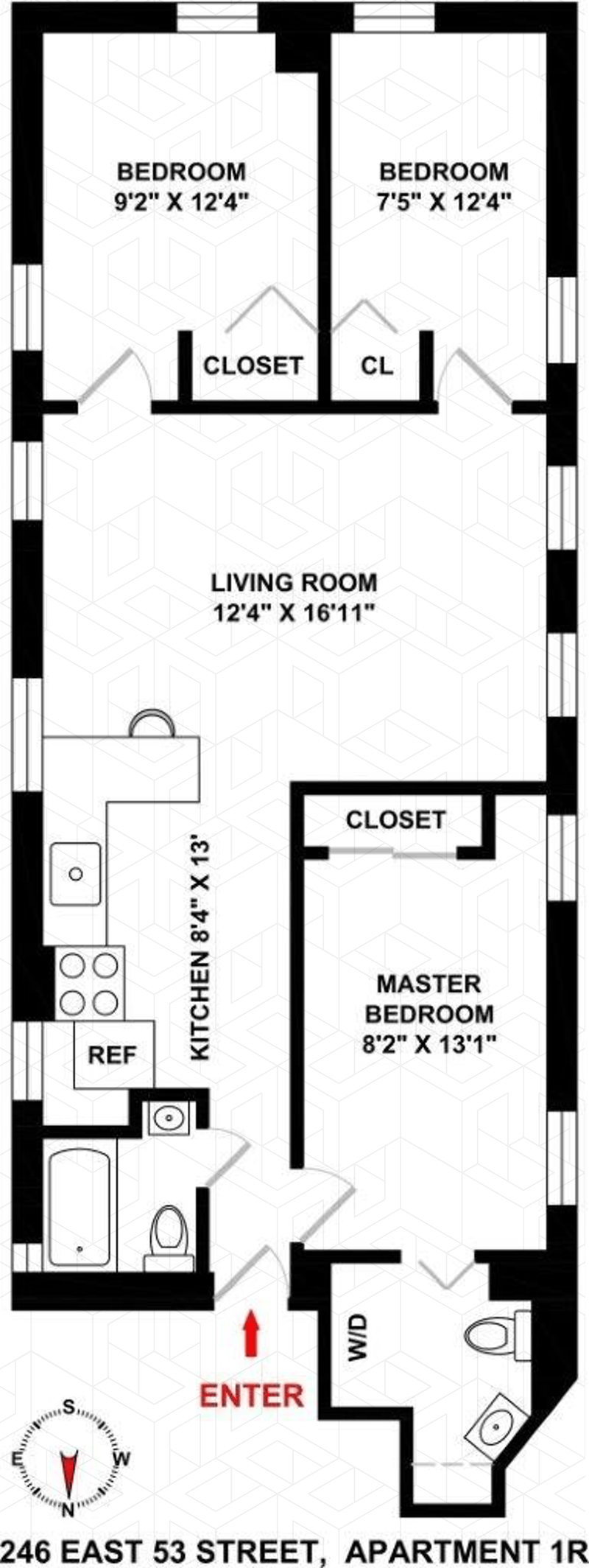 Floorplan for 246 East 53rd Street, 1R