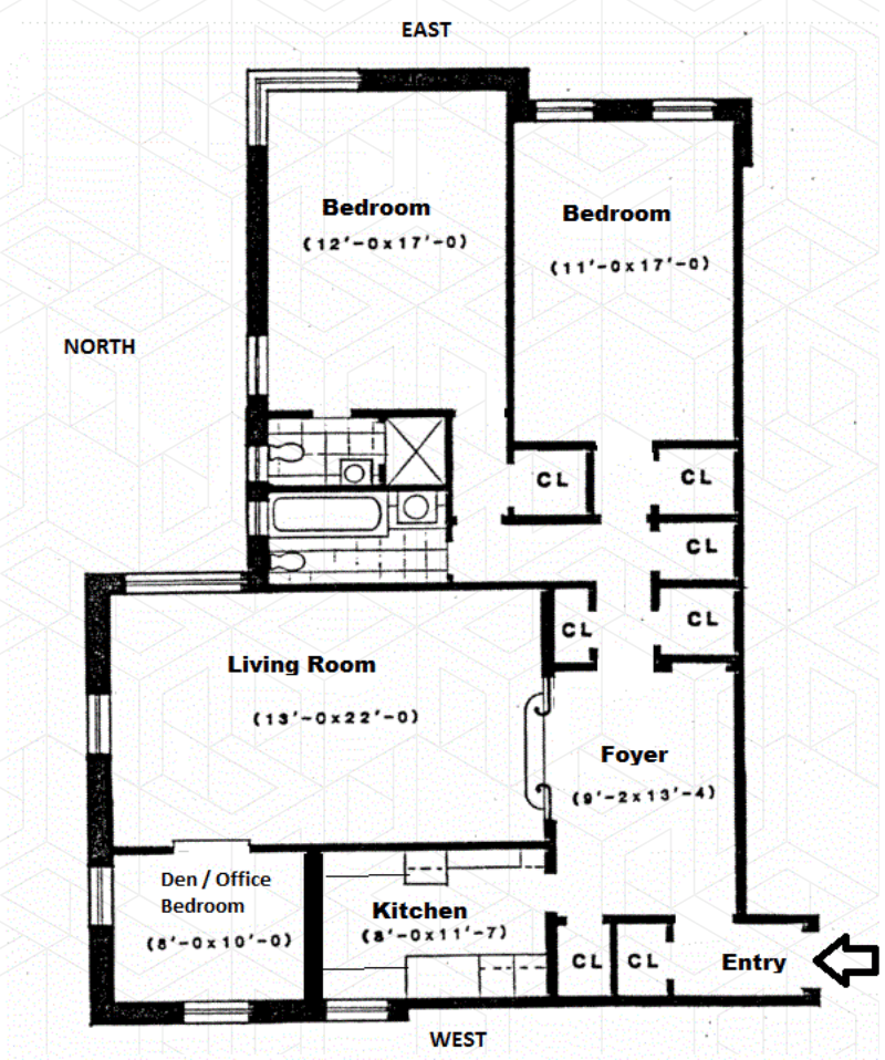 Floorplan for 730 Ft Washington Avenue, 3J